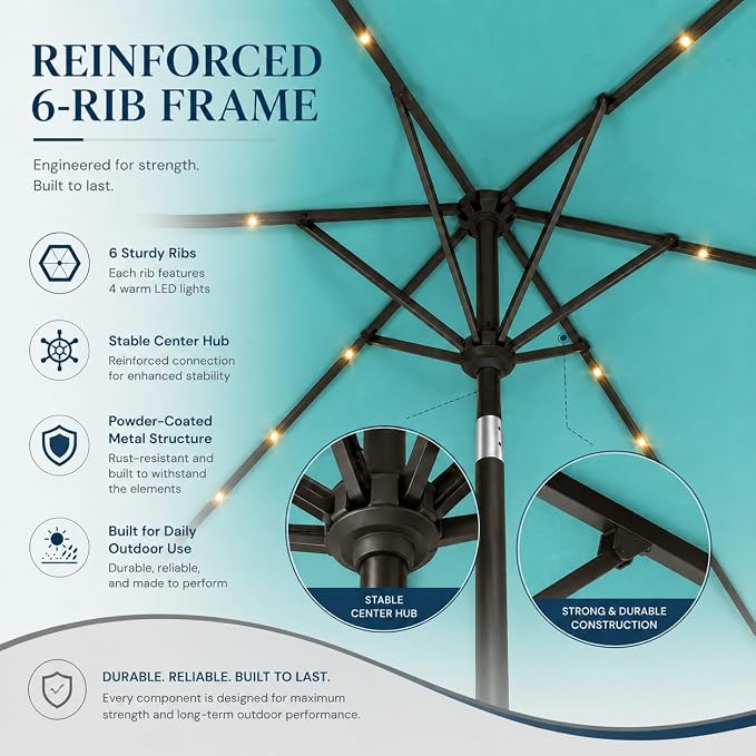 6.5 x 10ft Rectangular Patio Umbrella - Image 5