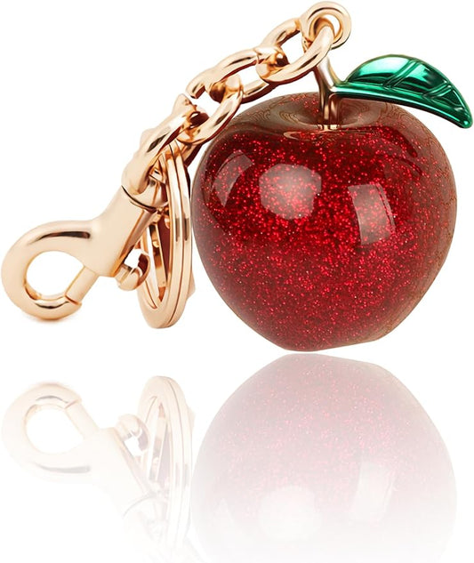 Cherry Bag Charm for Handbag, Big-Apple Strawberry Fruit Bag Charm Cherry Car Accessories KeyChain