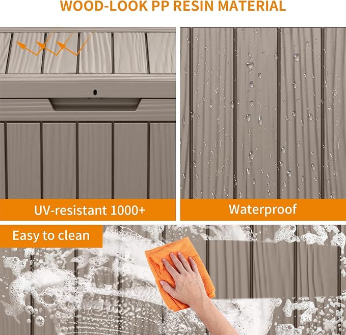46 Gallon Waterproof Resin Outdoor Storage Box, Weatherproof Outdoor Bin - Image 2