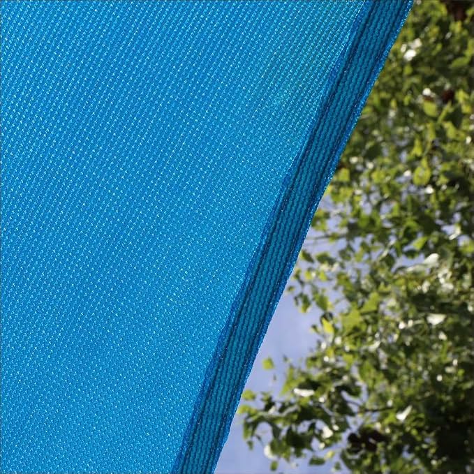 Amgo Custom Size 10' x 12' Blue Rectangle Square Sun Shade Sail UPF50+ - Image 9