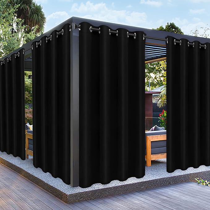 PureFit Outdoor Curtains for Patio Waterproof Weatherproof Outside Curtains | by PureFit