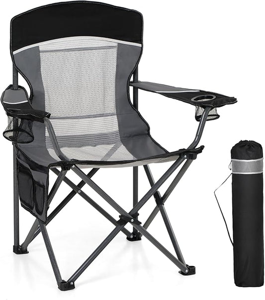 HIGH POINT SPORTS Oversized Portable Mesh Camping Folding Chair