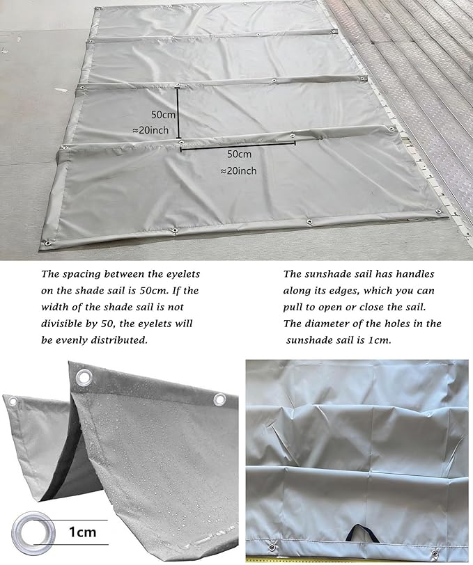 Retractable Wave Shade Cloth Waterproof 14' x 22' Sun Shade Sail Waterproof - Image 4