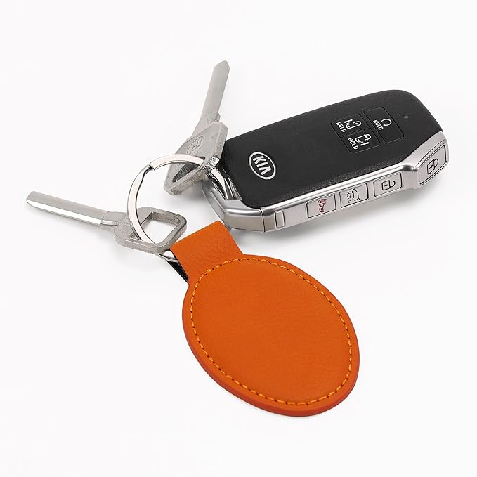 LaserGram Oval Keychain, Golf Ball, Personalized Engraving Included (Orange)