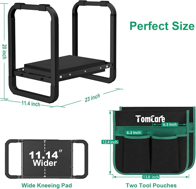 TomCare Garden Kneeler and Seat, 11.14" Kneeling Pad Sturdy Garden Bench | - Image 2