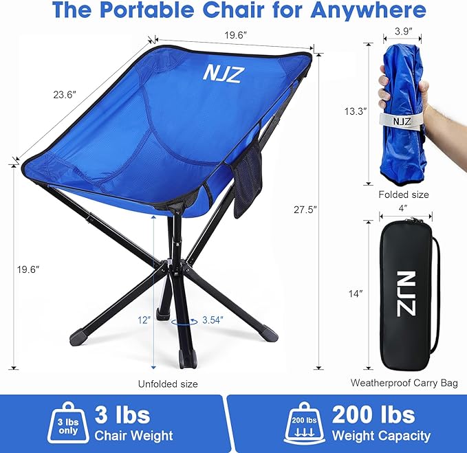 Lightweight Folding Camping Chair — Compact & Portable Design, Easy Setup Collapsible Chair for Hiking, Beach, Camping & Outdoor Relaxation
