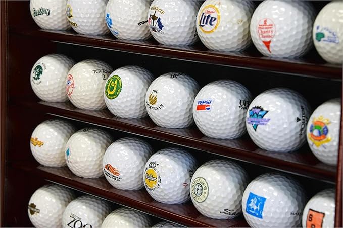 49 Golf Ball Display Case Cabinet (Walnut)
