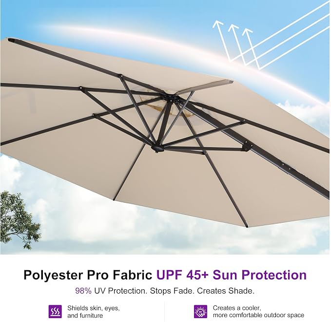 PURPLE LEAF Patio Outdoor Umbrella 11 Feet Round - Image 5