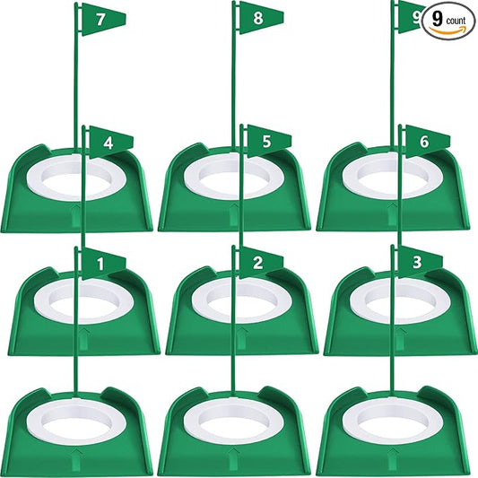 Sotiff Golf Putting Practice Cup Hole Training Aids Golf Accessories Training Putters with Plastic Flag for Adult Office Garage Yard Indoor Outdoor Practice