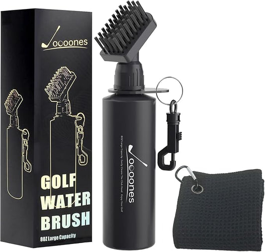 Golf Club Cleaning Kit Golf Brush and Microfiber Towel Soft Fabric Strong Absorbent Quick-Drying Solid Clip Easy to Use Golf Accessory (About 30x30in) Gifts for Golfer Golf Gift