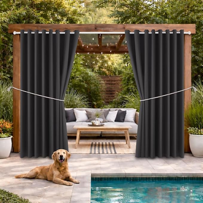 Outdoor Patio Curtain Waterproof Darkening Thermal Insulated Indoor Curtains by DivaenCamino
