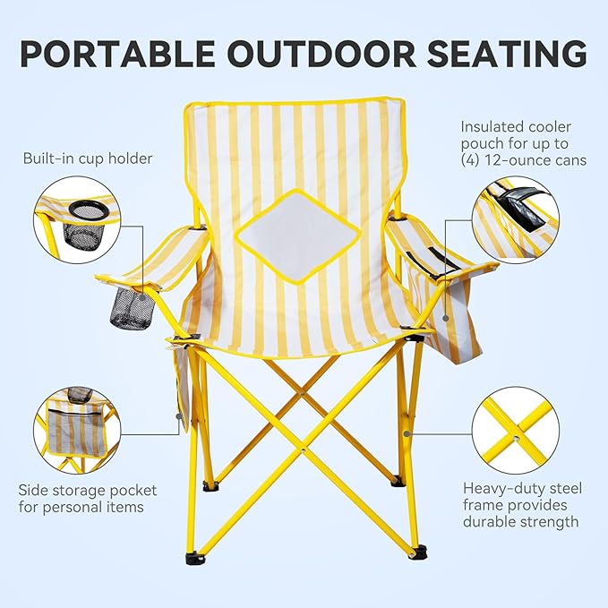 Nazhura 2 Pack Outdoor Camping Chairs Folding/Foldable/Portable - Image 4