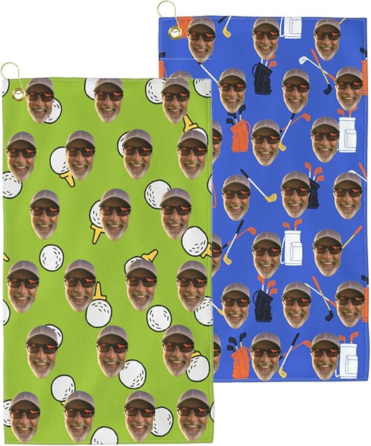 Custom Golf Towel Personalized Funny Golf Towels with Name Text Photo Golf Gifts for Men Women Dad Husband Golfer
