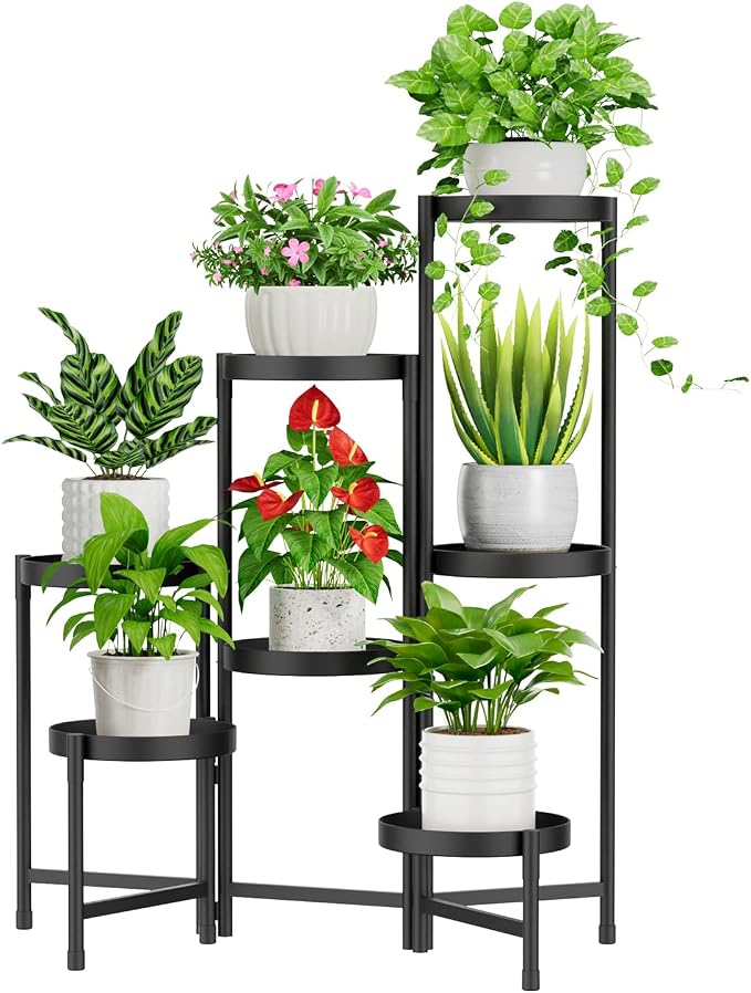 iDavosic.ly Plant Stand Indoor Outdoor, 7 Tier Metal Corner Shelf, Folding by iDavosicly