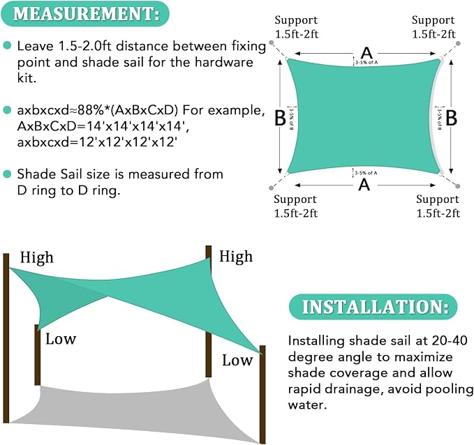 Shade&Beyond 10'x26' Sun Shade Sail Canopy Rectangle, UV Block Breathable - Image 6
