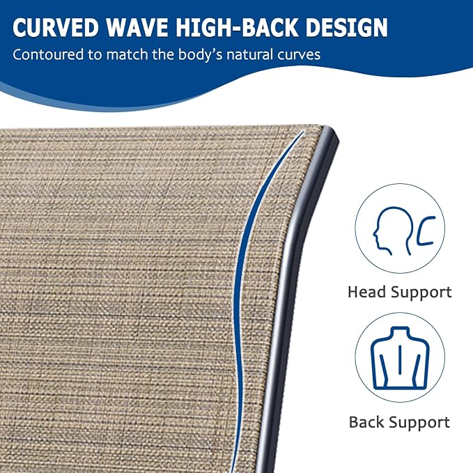 Outdoor Patio Chairs Set of 8, Mocha Stackable Outdoor Chairs, Lightweight - Image 4