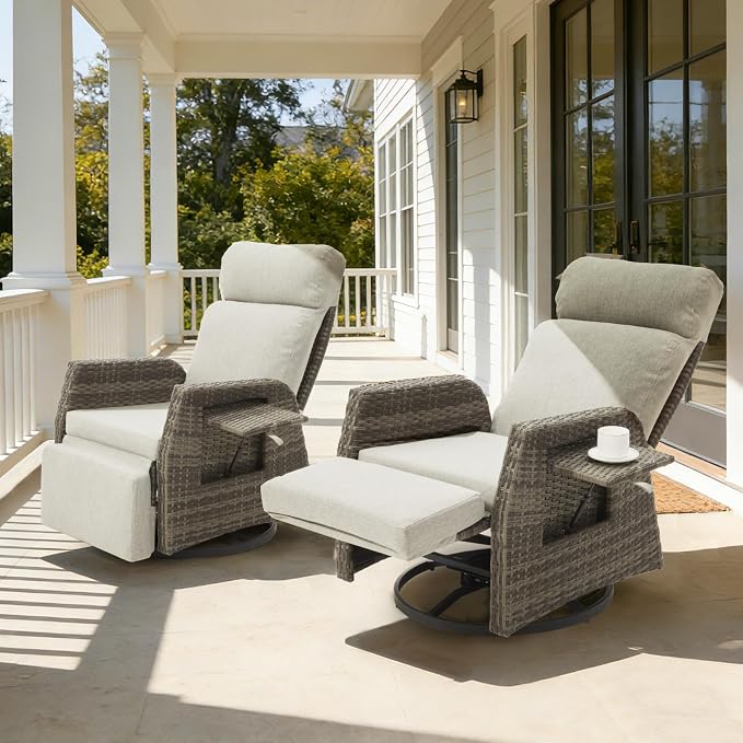 Outdoor Swivel Recliner Chair, Adjustable Rattan Patio Recliners | Independent - Image 7