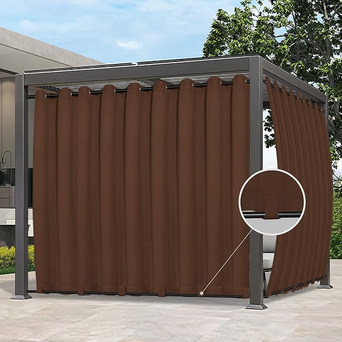 Easy-Going Outdoor Curtains for Patio 1 Panel, 150x84 inch, Weatherproof by Easy-Going