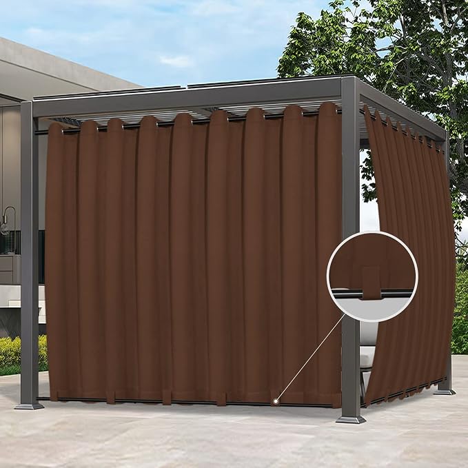 Easy-Going Outdoor Curtains for Patio 1 Panel, 150x108 inch, Weatherproof by Easy-Going