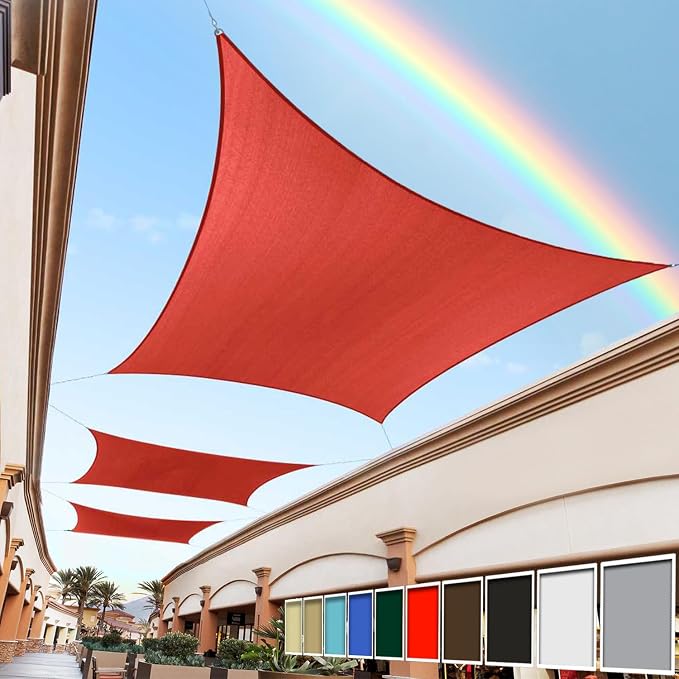 Royal Shade 8' x 21' Custom Size Red Rectangle Sunshade Sail by RoyalShade