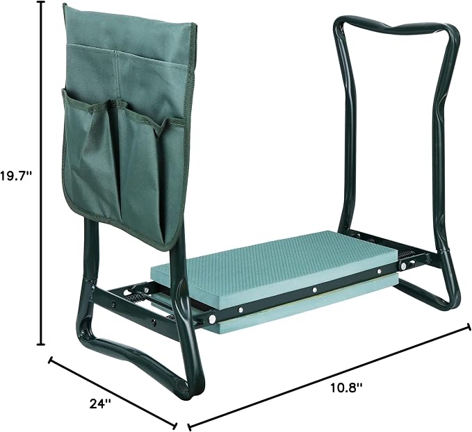 HomGarden Upgraded Folding Garden Kneeler Seat Bench Stool w/Thicken & Widen - Image 3
