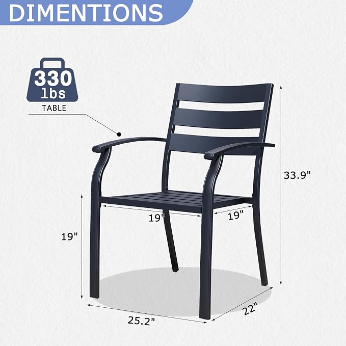Patio Dining Chairs Set of 4, Wrought Iron Patio Furniture Chairs - Image 2