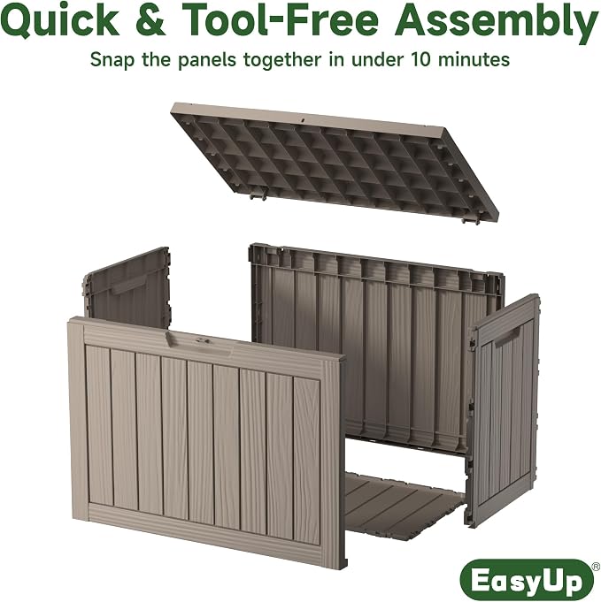 45 Gallon Waterproof Outdoor Storage Box UV Resistant Deck Box | Resin storage - Image 5