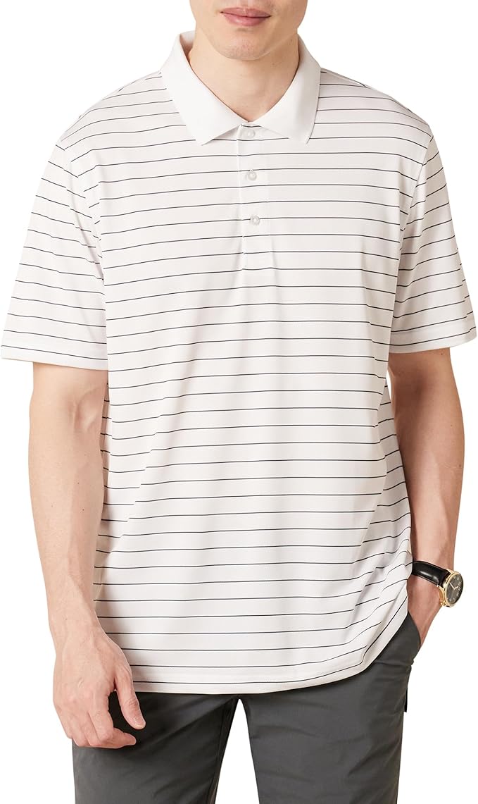 Amazon Essentials Mens Golf Polo Shirt, Moisture-Wicking Quick Dry, Short Sleeve