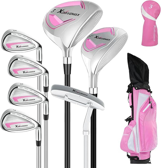 8 Pieces Complete Golf Club Set for Men Left or Right Handed – Mens Golf Clubs Full Set with Fairway Wood, Hybrid, Irons, Putter & Lightweight Bag – Beginner Friendly, Best Value, Distance & Accuracy