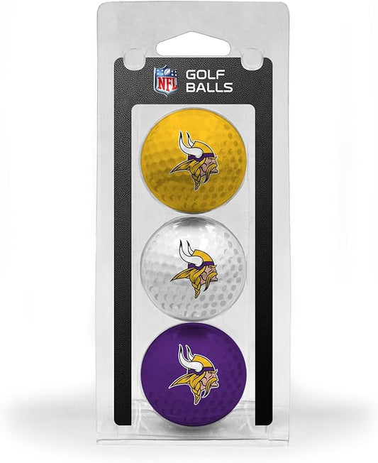 Team Golf NFL Regulation Size Golf Balls, 3 Pack, Full Color Durable Team Imprint