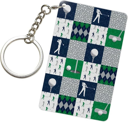 Keychain - Rectangular Acrylic Keychain Daily Key Ring Car Key Fob Holder 2X3 Inch