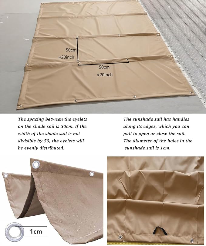 Retractable Wave Shade Cloth Waterproof 12' x 18' Sun Shade Sail Waterproof - Image 4