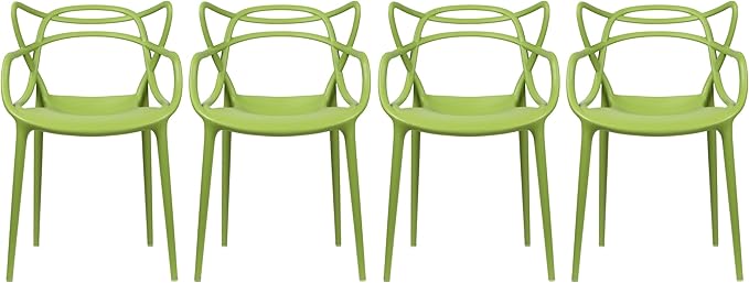 2xhome Modern Dining Chair | Stackable Indoor or Outdoor Entangled Side Chair | by 2xhome