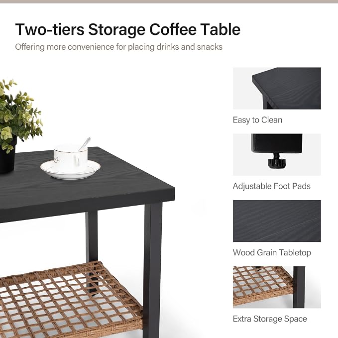 3-Piece Rocking Bistro Set, Outdoor Patio Furniture - Image 5