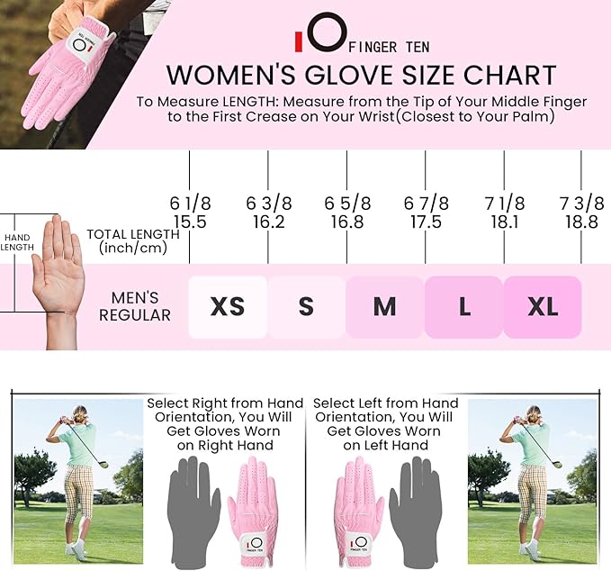 Womens Ladies Golf Rain Gloves Value 3 Pack Left Right Hand, Enhanced Wet Hot Weather Performance Cool Grip, Fit Small Medium Large XL