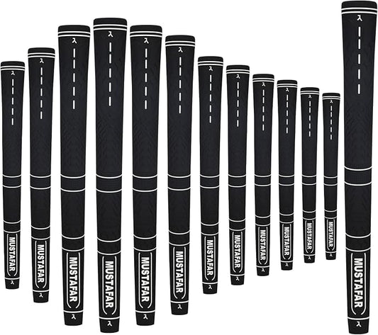 MUSTAFAR Premium Rubber Midsize Golf Grips 13 Pack -Enhanced Traction and Comfortable,Durable Golf Club Grips 4 colors Available