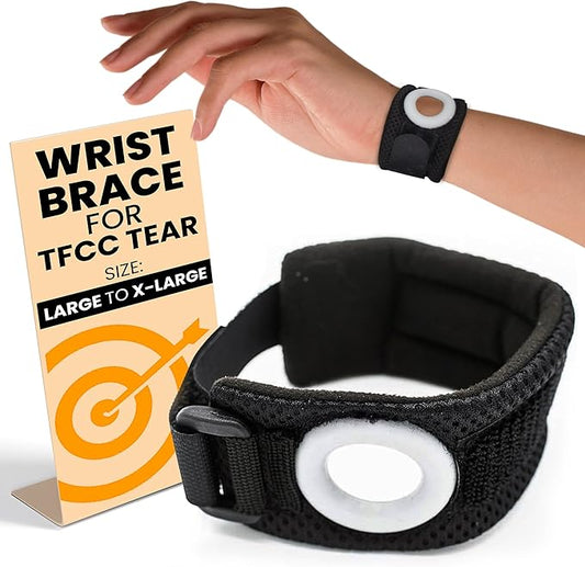 BULLSEYE Wrist Band with Silicone Ring – Stabilizer for Ulnar Sided Wrist Pain, TFCC Tears, DRUJ Instability, Pinky-sided Pain, Tendinitis, Repetitive Use Injuries, and Joint Support