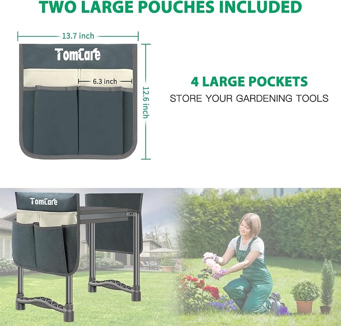 TomCare Garden Kneeler and Seat, 11.12" Kneeling Pad Sturdy Garden Bench - Image 4