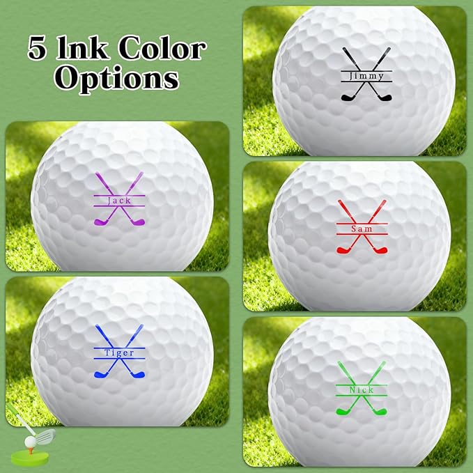 QYH Golf Ball Stamp Personalized - Custom Name Golf Ball Marker Stamp 5 Color Options Christmas Father's Birthday Gift Golf Accessories for Men