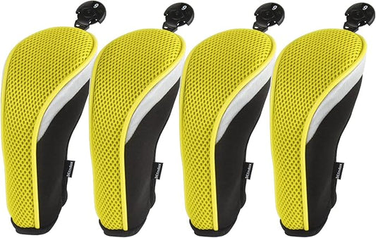 Andux Mesh Golf Hybrid Club Head Covers with Dial Number Tags, 4pcs/set