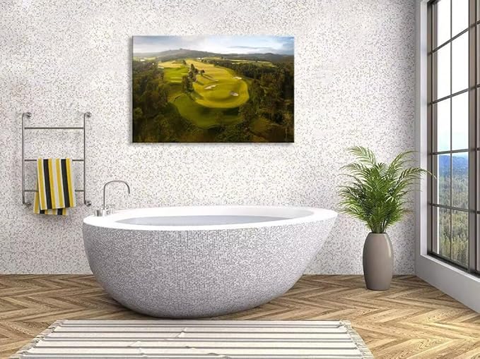 Payne's Valley Golf Course Wall Art for Living Room Bedroom Bathroom Home Decorations Payne's Valley Golf Club Picture Poster Canvas Prints Modern Artwork Framed Ready to Hang(12''H x 16''W)