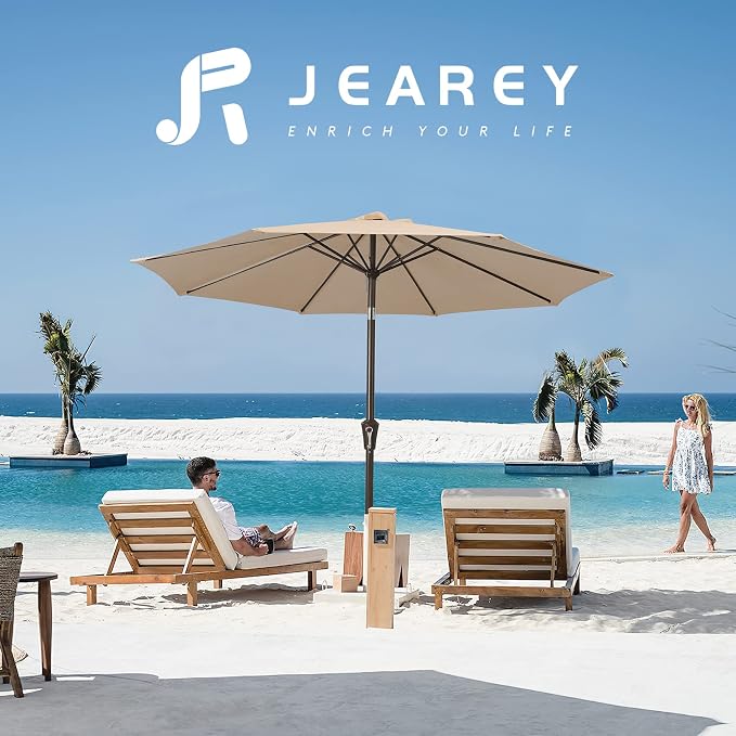 JEAREY 10 ft Outdoor Patio Umbrella w/Tilt and Crank - Image 6