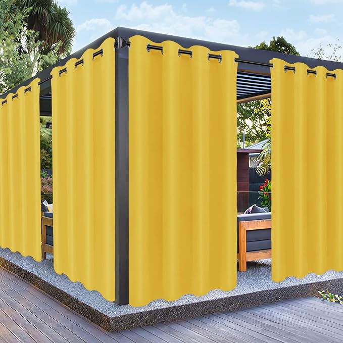 PureFit Outdoor Curtains for Patio Waterproof Weatherproof Outside Curtains | by PureFit