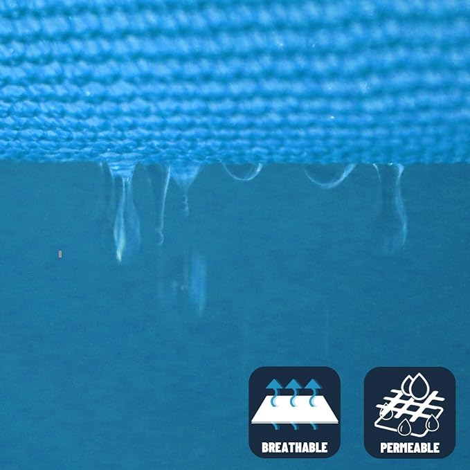 SUNNY GUARD Custom Size 7'x8'x10.6' Turquoise Blue Sun Shade Sail Right - Image 5
