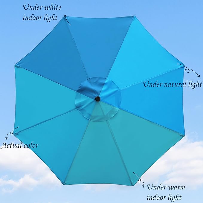 9' Outdoor Patio Umbrella, Outdoor Table Umbrella, Yard Umbrella, Market - Image 2