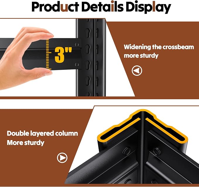 71.2" H Wood Garage Shelving, Adjustable Storage Shelves, 5 Tier Standing Metal - Image 3
