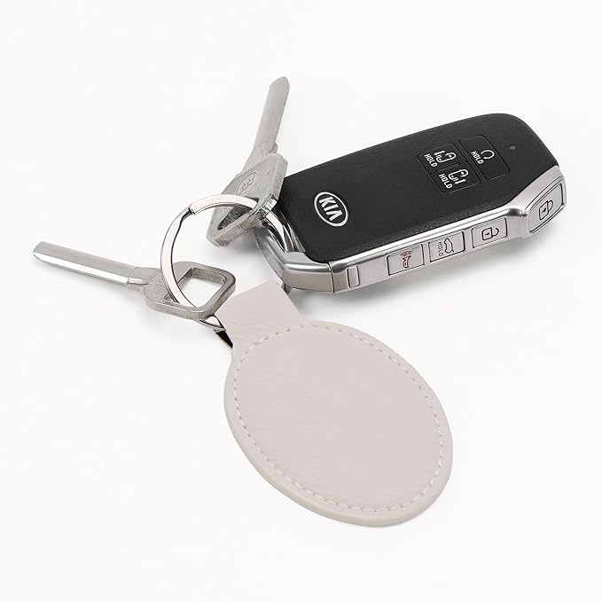 LaserGram Oval Keychain, Golf Ball, Personalized Engraving Included (White with Silver)