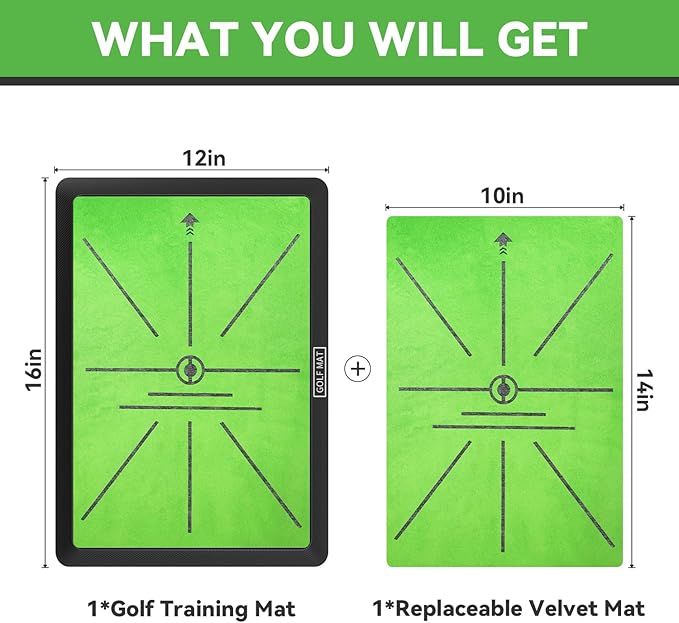 Golf Hitting Mat, Golf Practice Mat Outdoor Indoor for Training Chipping Show Swing Path, Golf Impact Turf Mat with Rubber Backing,Golf Accessories for Men,Gifts for Men/Dad/Husband