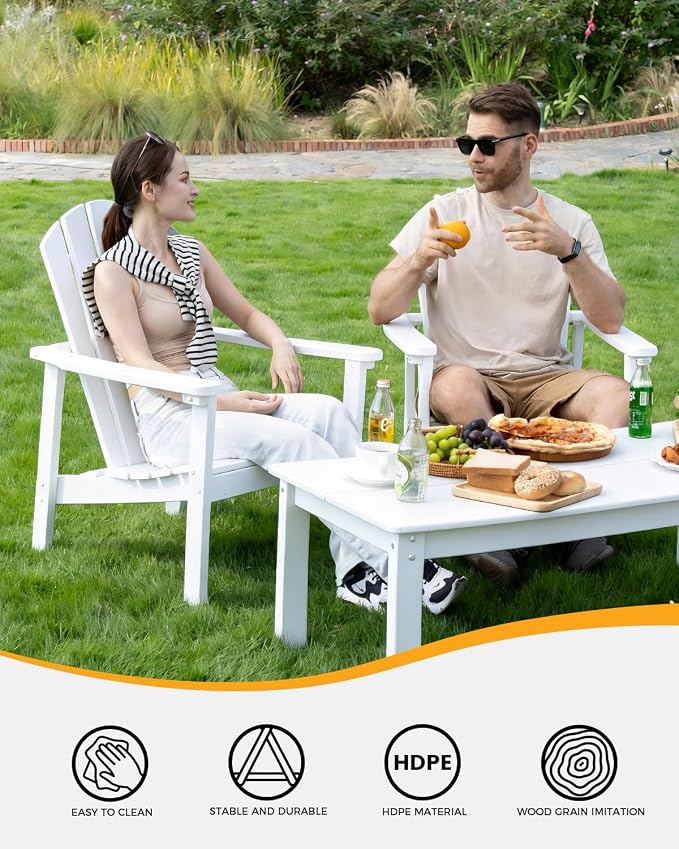 Compact Stackable Adirondack Chairs, All Weather HDPE, All-Weather - Image 2