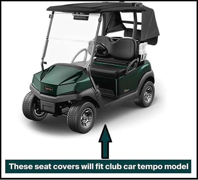 Huskey Parts Company Premium Golf Cart Front Seat Cover Brown for Club Car Precedent/Tempo, Staple On